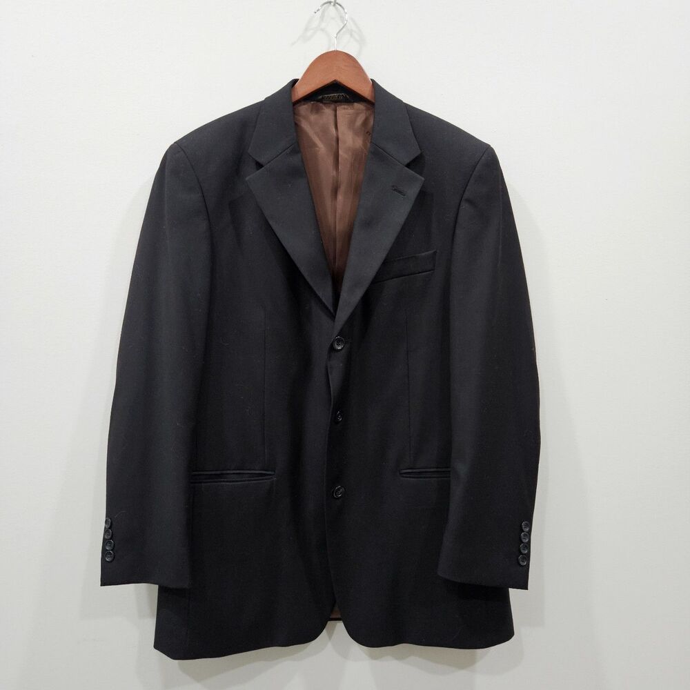 Caravelli Italy Mens Suit Jacket 40R Black Old Money Whimsygoth Career Business